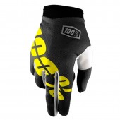 Guantes 100% Itrack Negro Fluo